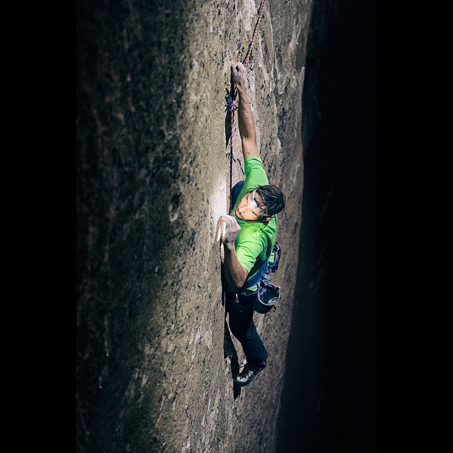 Kevin Jorgeson on Pitch 15 of the Dawn Wall— El Capitan
