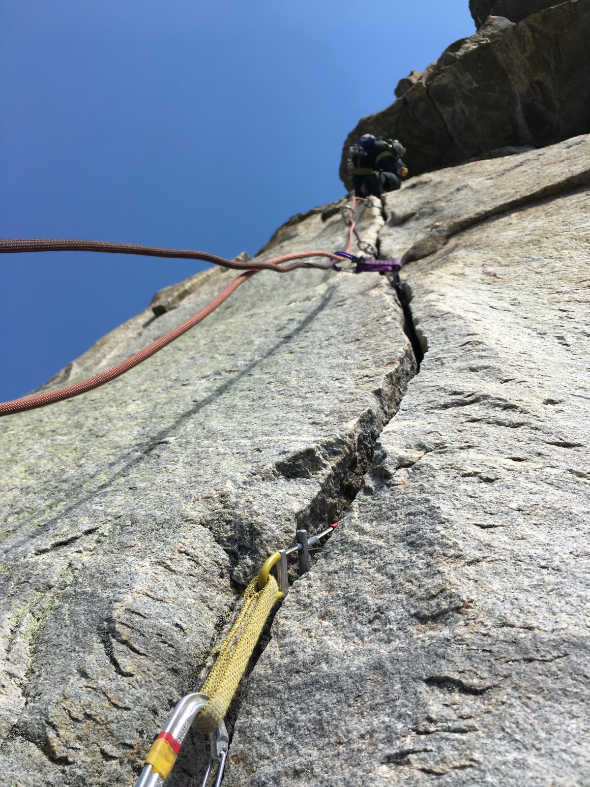 Guide's Wall Splitter Crack Variation Cascade Canyon Rock Climbing